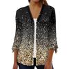Women's Shirt Blouse Outerwear Print 3/4 Length Sleeve Casual Holiday Basic Button Tops