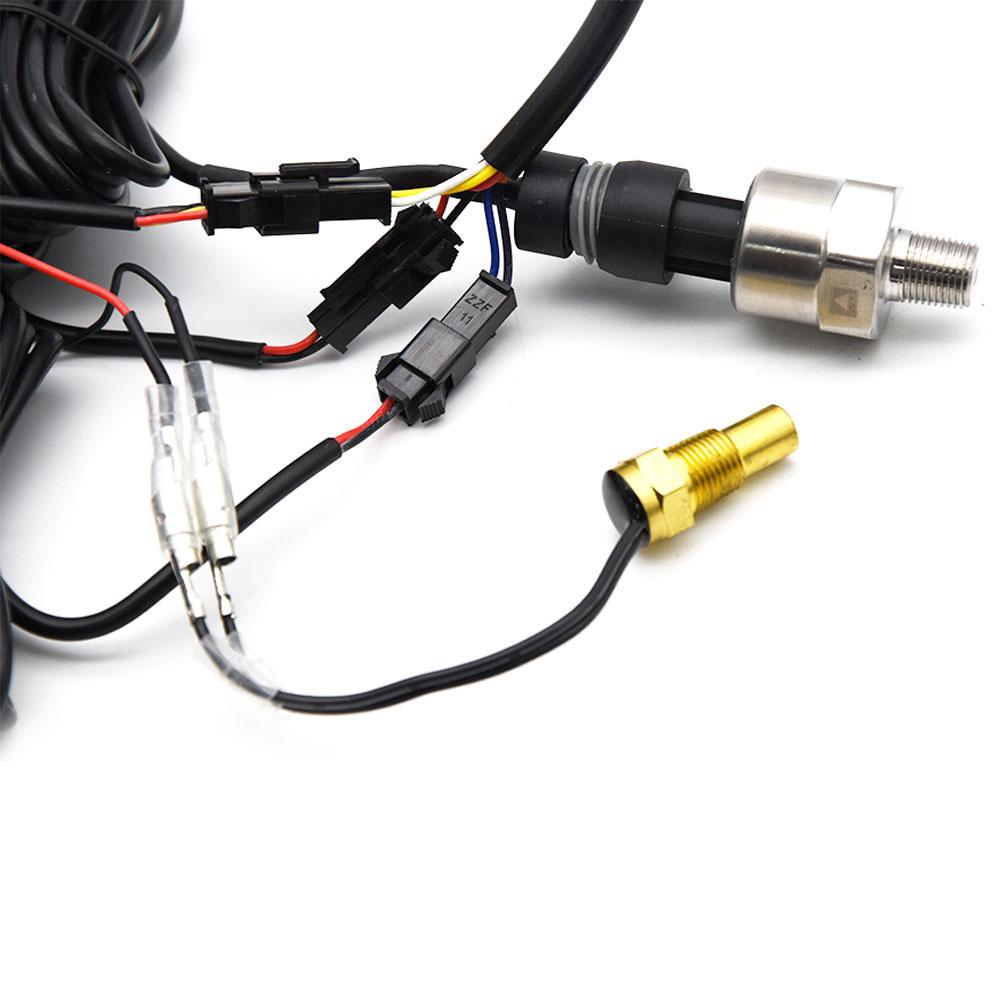 2 In 1 LCD Car Digital Oil Pressure Gauge Water Temp Meter 1/8 NPT Oil Pressure sensor  Water Temperature Sensor 10mm