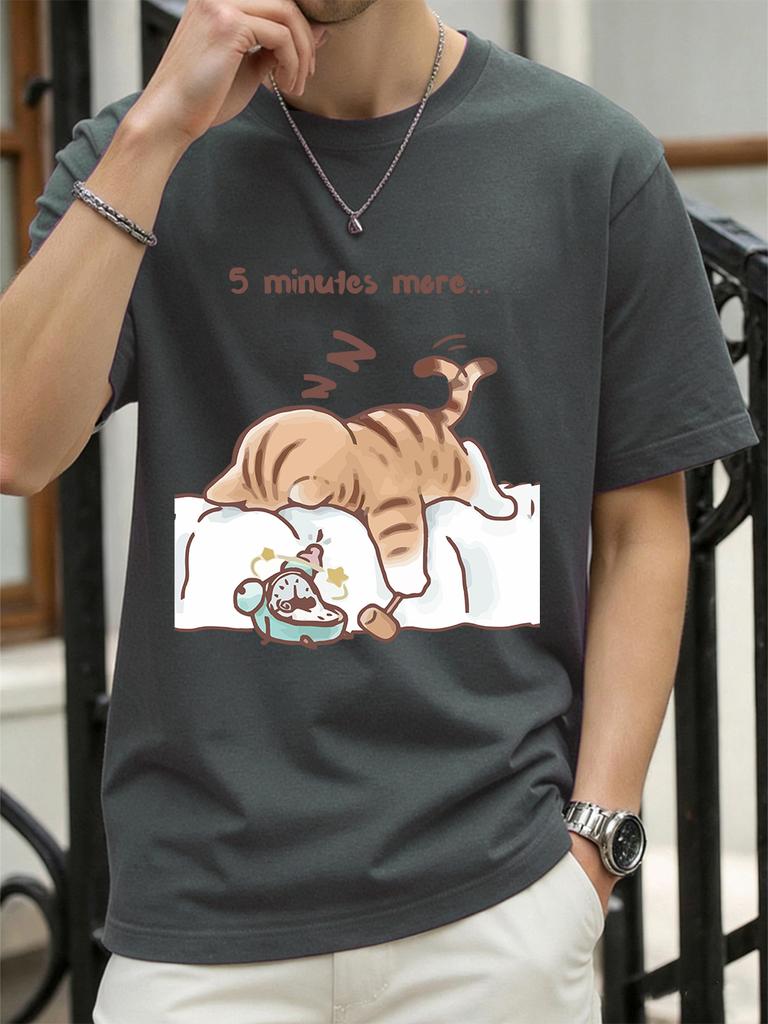 The Cat That Always Wants To Sleep Prints TShirt Women Cotton Summer Tops Soft Loose ONeck Short Sleeve Tees Casual Clothes