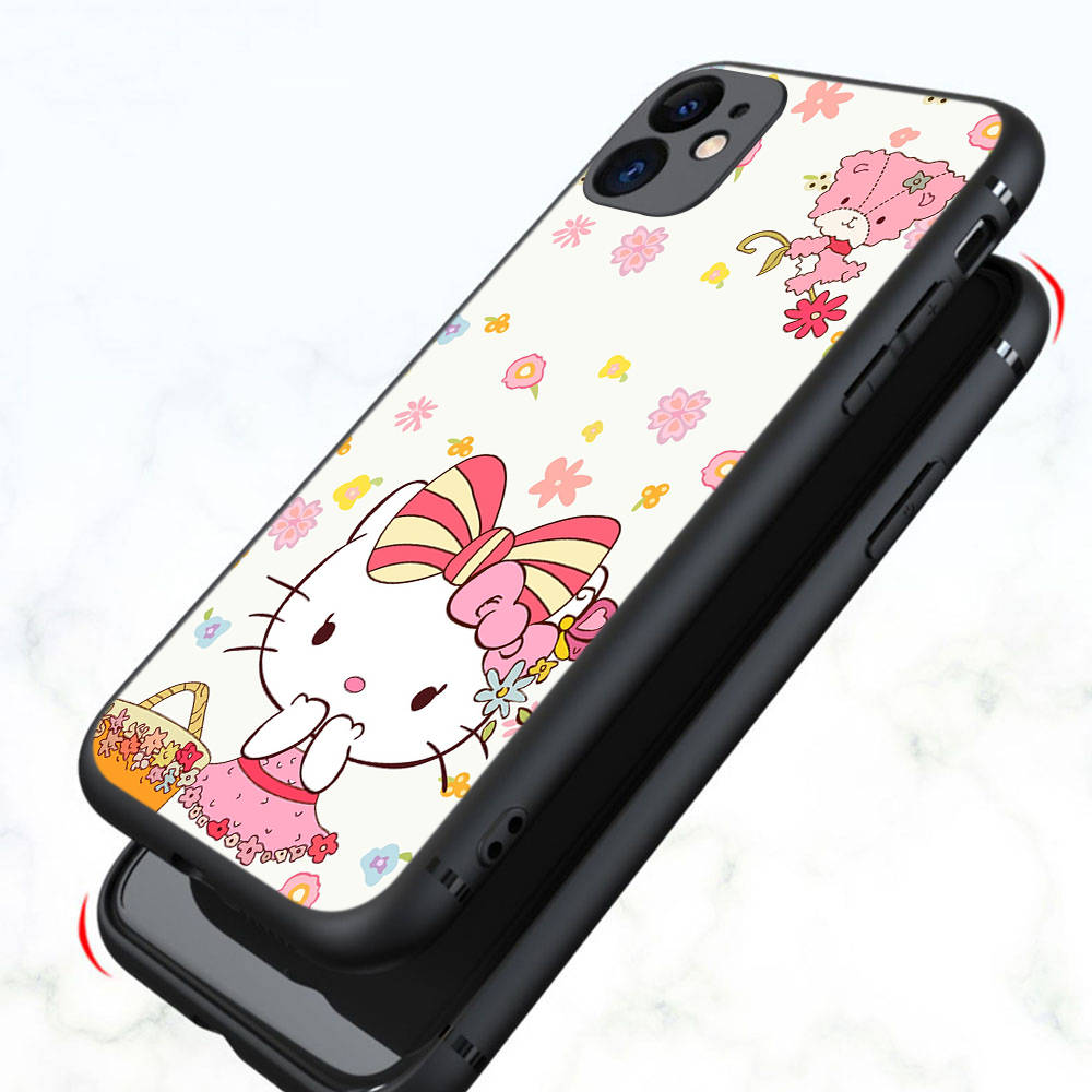 KT70 Hello Kitty Case for Xiaomi Poco X6 X4 M5 M6 F5 F6 C65 C55 C50 C51 C40 Redmi Note 7 8 14C A3X 13C 12C 11 10A 9C Pro Black Sofe Cover