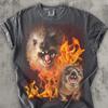 Lustiges Klippschliefer Feuer Meme T-Shirt Geschenk für Frau und Mann, Dumme Geschenke, Cringe T-Shirt, Hässliche Shirts, Comfort Colors, Unangemessene T-Shirts