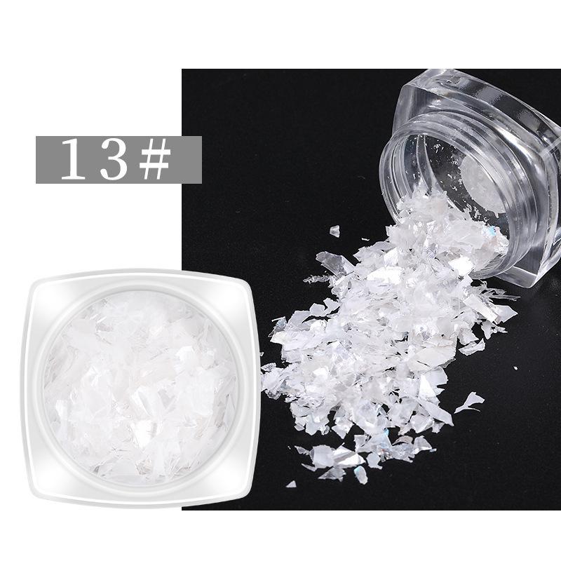 Iridescent Nail Art Sequins: Colorful Cellophane Fragments & Aurora Paper