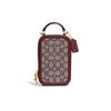 New Alie Cow Leather With Fabric Cell Phone Pouch Camera Bag Portable Crossbody Bag Shoulder Bag Mini Women's Red 4866-B4RH5