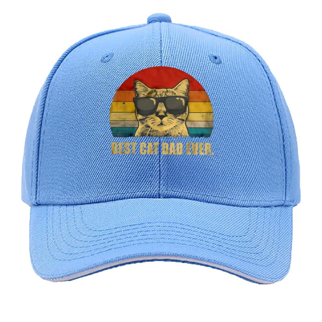 Retro Best Cat Dad Themed Design Hip Hop hat Fashion Outdoor Sports Sandwich Baseball Cap