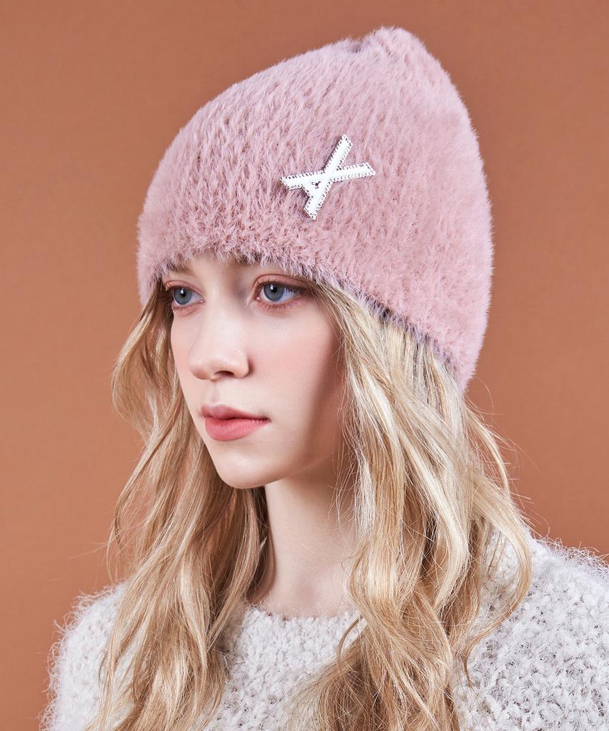 Bajal Va Soft Angora Beanie Pink