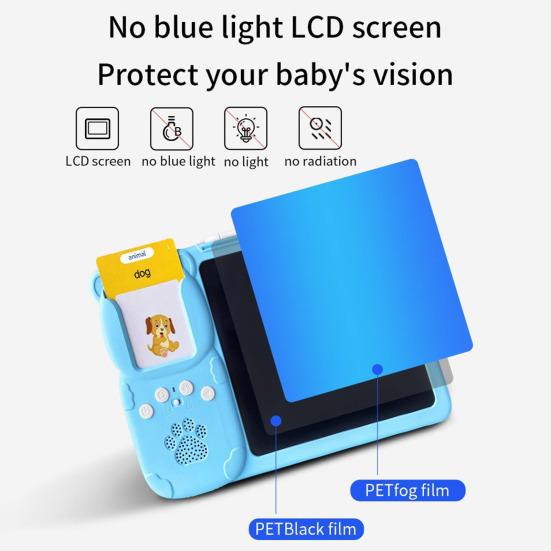 Učící stroj Interaktivní flash karty LCD psací tablet 255 oboustranných karet se zvuky skutečných zvířat a vozidel Interaktivní učební hračky