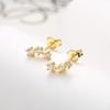 3 Pairs Cubic Zirconia Stacks Women's Stud Earrings Set Piercing Dainty Gold Plated Huggie Hoops CZ Earrings Jewelry Gifts