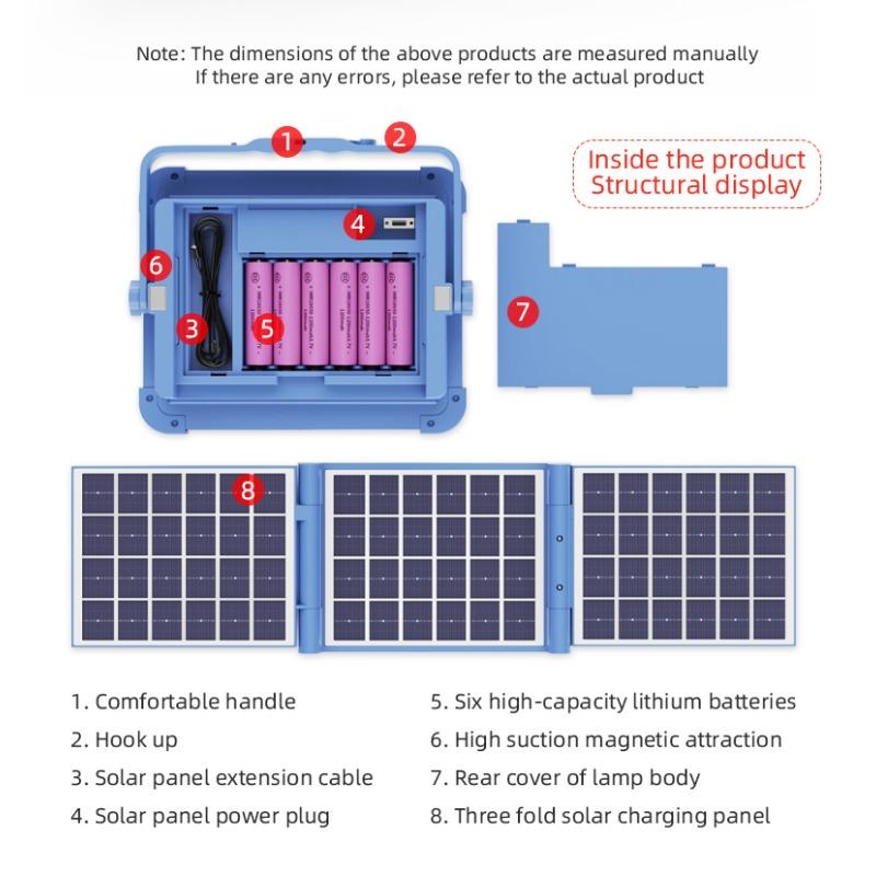288LED Floodlight USB Rechargeable Camping Lamp IP66 Camping Lantern Solar Work Night Light Portable Outdoor Solar Flood Light