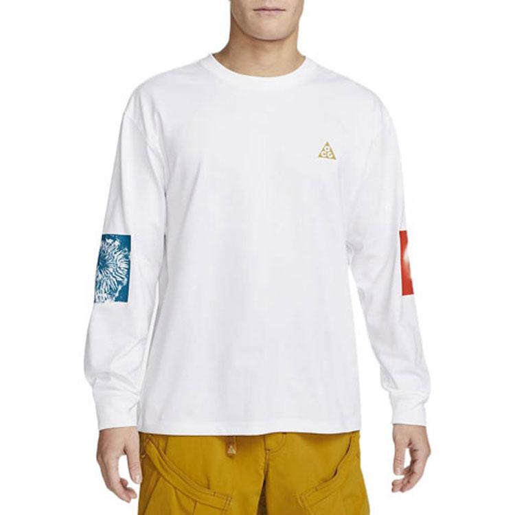 Nike ACG T Shirts Men's White Crew Neck Moderate Straight Fit DX9453-100