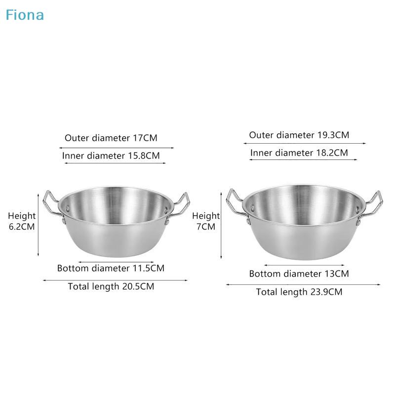Stainless Steel Double Handle Noodle Bowl with Bear Lid,Thickened Large Capacity Korean Rice Wine Bowl