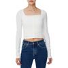 Calvin Klein Short Slim Fit Solid Long Sleeve Casual Set Women sets White J225096-YBI