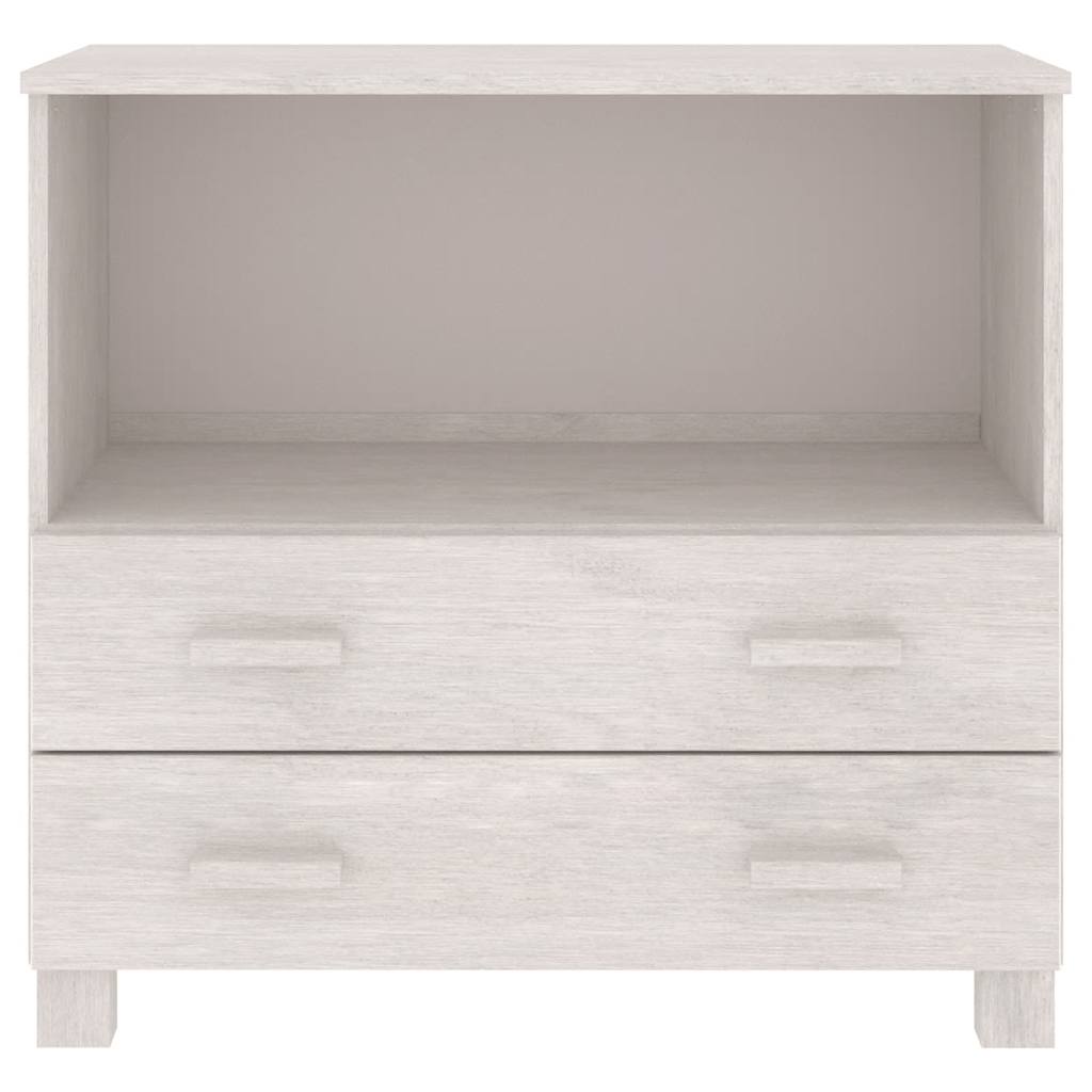 Vidaxl Szafka Hamar, Biała, 85X35X80 Cm, Lite Drewno Sosnowe
