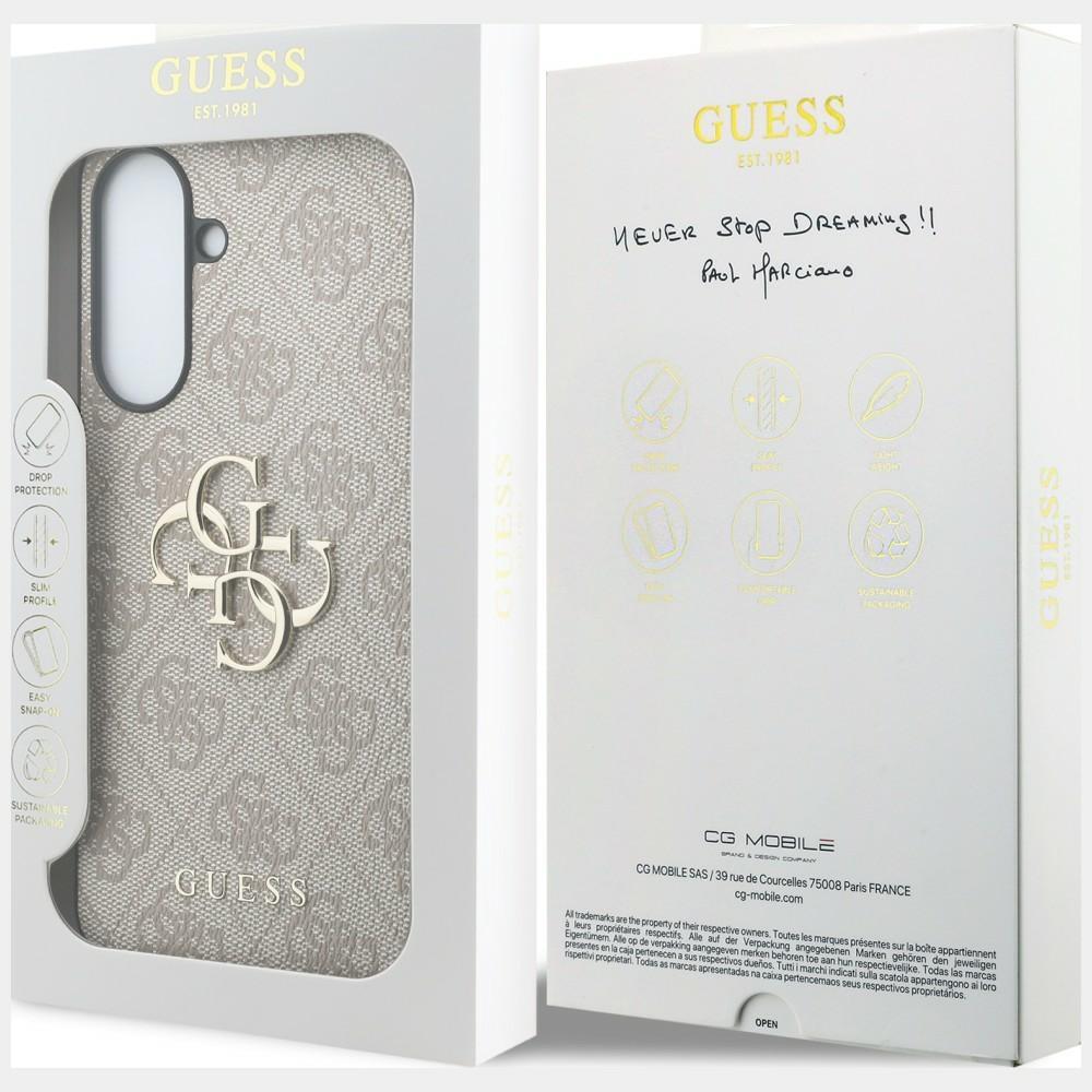 Guess Leather 4G Metal Logo Case for Samsung Galaxy A37 5G Pink