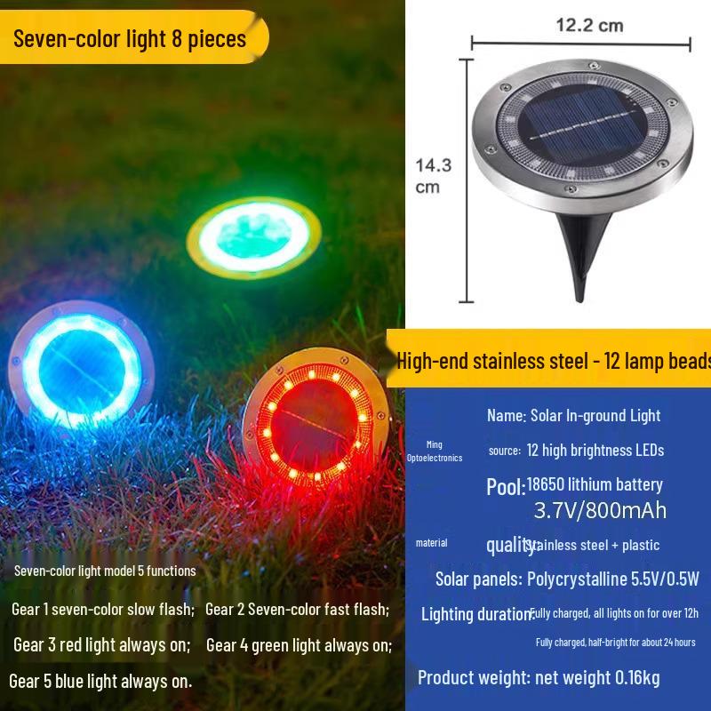 Solar Gartenleuchte für Außen: Einfache, wasserdichte, stimmungsaufhellende Rasenleuchte mit Lichtsteuerung für dekorative Landschaftsgestaltung.