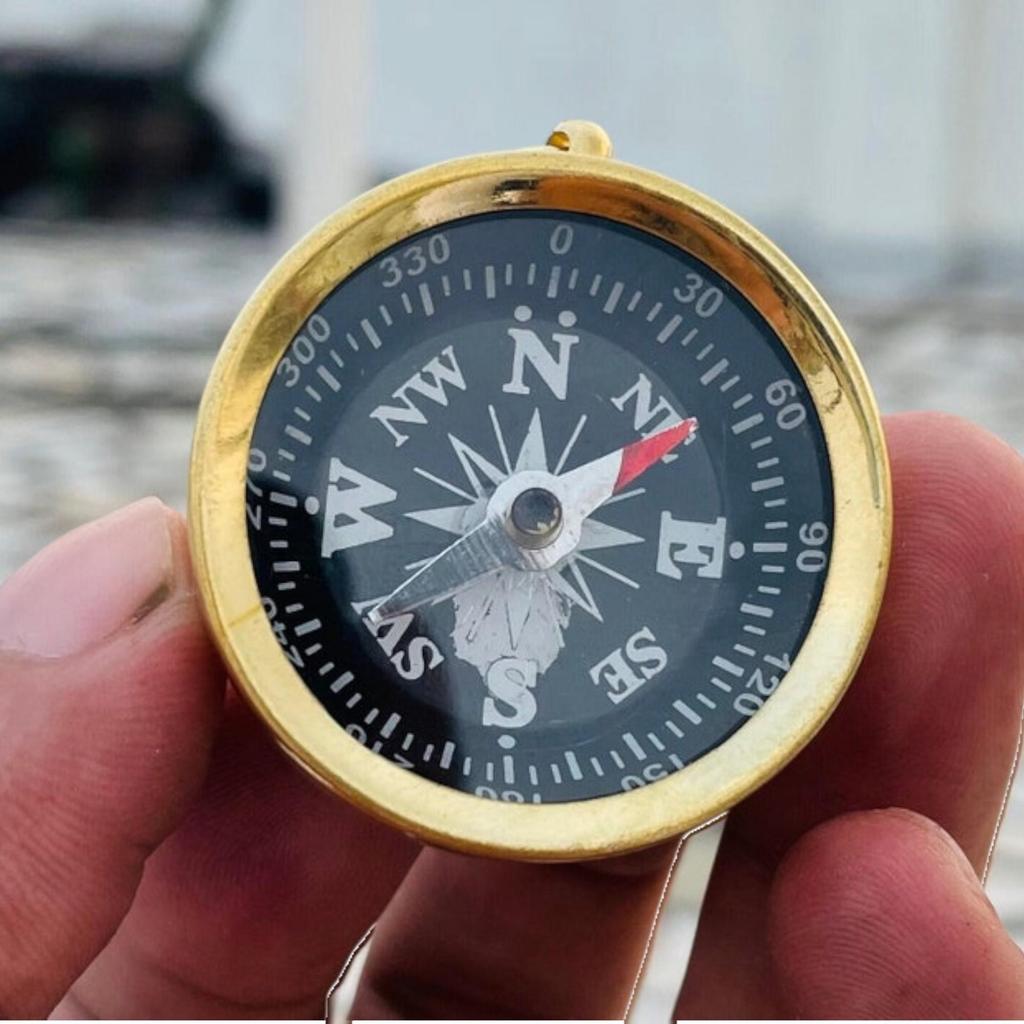 Antique Brass Pocket Compass Nautical Vintage Maritime Gift For Him And Her