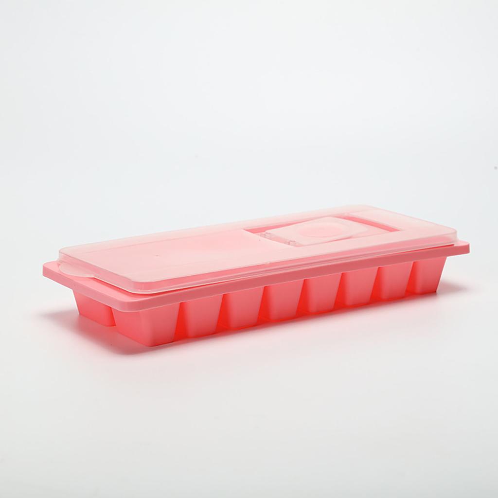 Square Ice Cube Tray with Lid Flexible Reusable Plastic Icing Cubes Iced Maker for Whiskey Cocktails Homemade