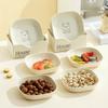 Square Fruit Plate PP Food Plate Multifunctional Spitting Bone Saucer  Candy