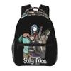 Game Sally Face Backpacks Boys Girls Bookbag Students School Bags Cartoon Laptop Rucksack Shoulder Bag Large Capacity