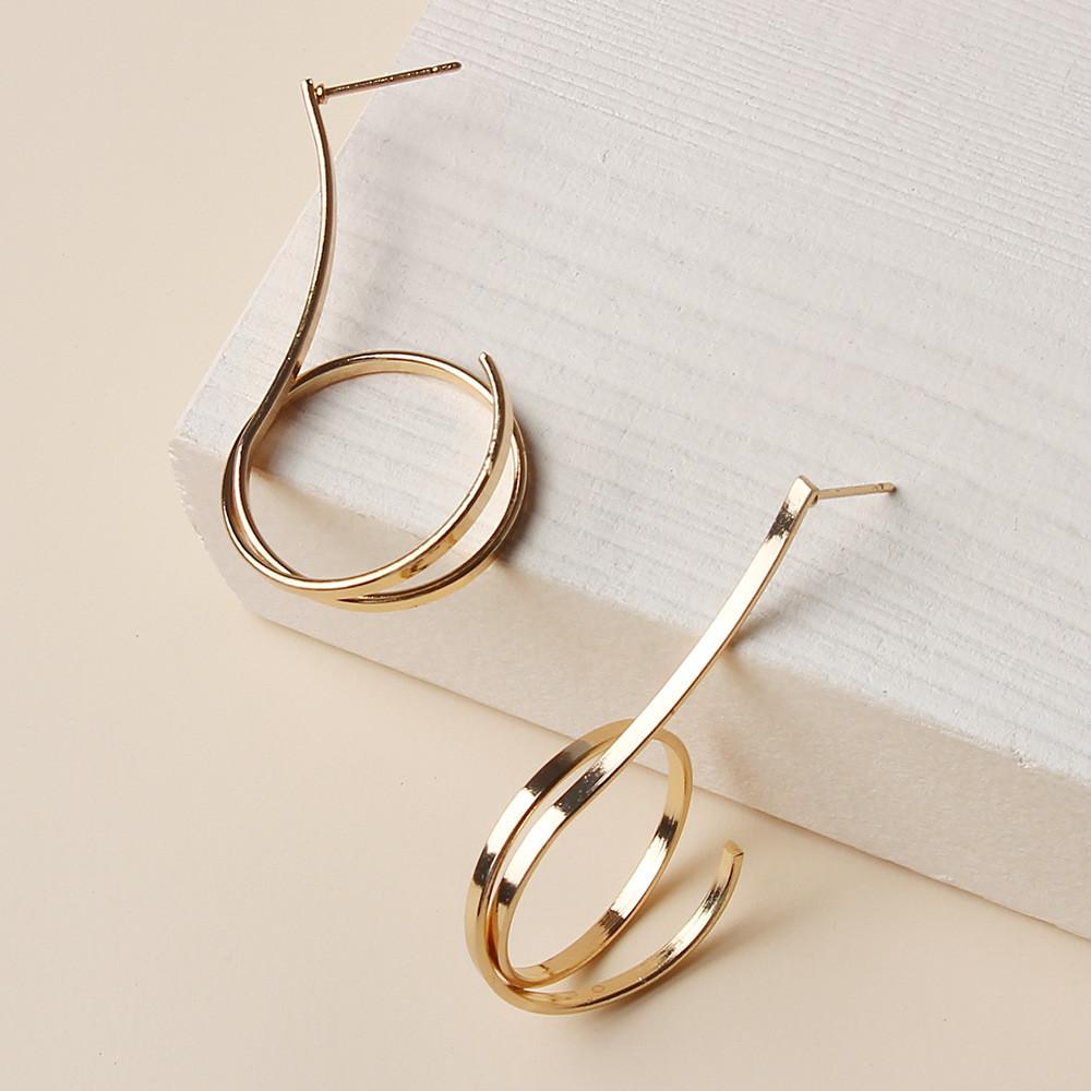 Metal Alloy Circle Earrings For Women Fashionable Geometric Design Gift For Occasions