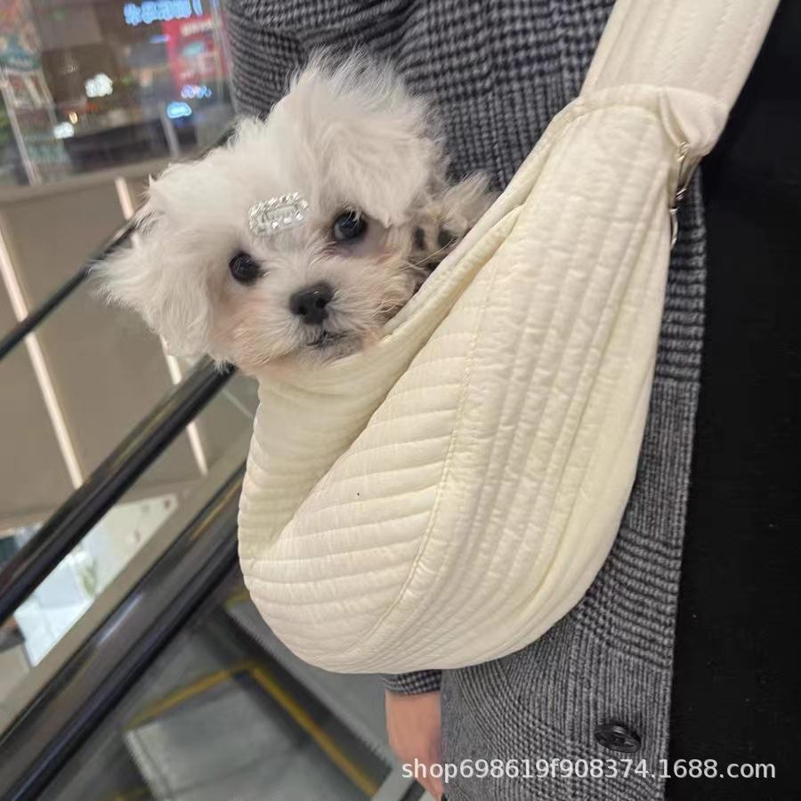 Cat bag out portable pet cat dog backpack diagonal straddle cat small dog canvas bag single piece cat bag