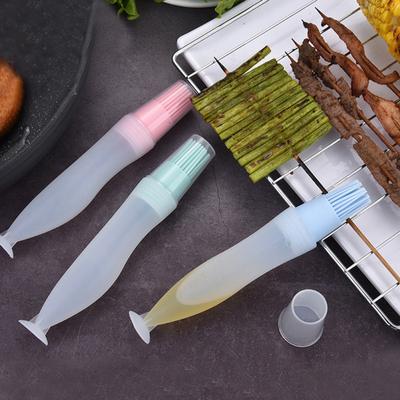 Silicone Oil Brush with Suction Cup for DIY Baking Cooking BBQ Tool