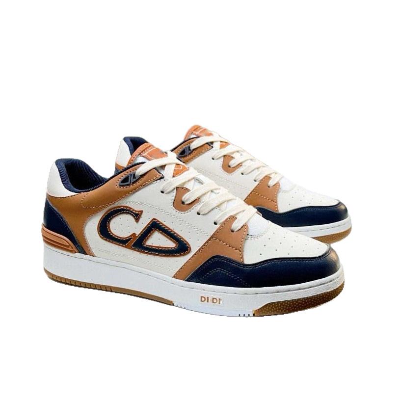 White White Shoes European Station Versatile Shoes Mid Top Shoes Fashion Letter Casual Shoes Men's Leather High End Sports Shoes Men