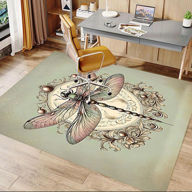 1PC Dragonfly Ornament Extra Large Non Slip Floor carpet, Office, family, bedroom, Studio Large Area Rug Indoor Rugs, Vibrant Colors