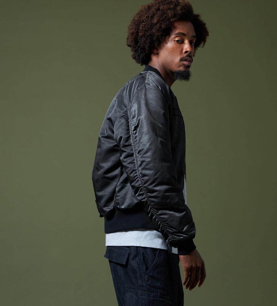 Alpha Industries Flight Scratch Air Crew US Black MA-1 Jacket, Spec, TA0531, Men's, TA0531-001,