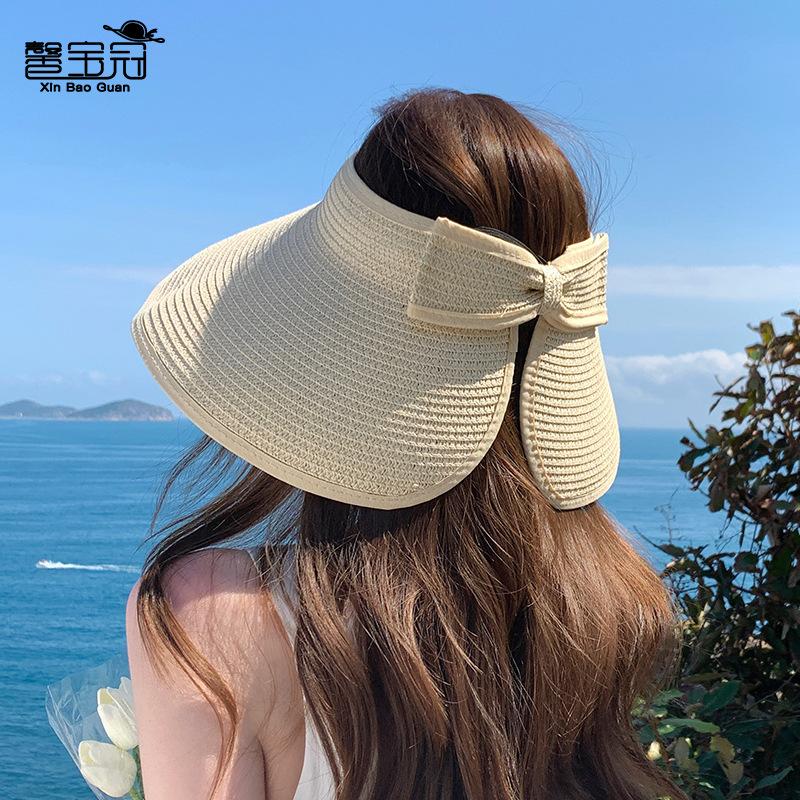 8522 Summer Straw Hat Children's Eaves Foldable Empty Top Sun Hat Outdoor Beach Fashion Sun Hat