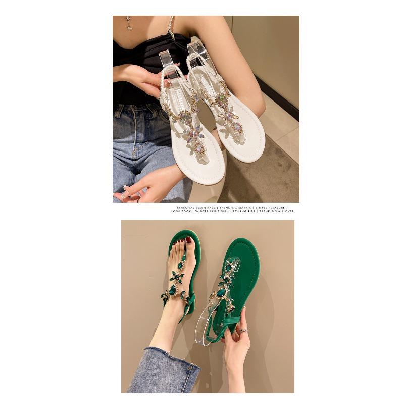 Sandals for Women In Summer, Big Rhinestones, European and American Sizes