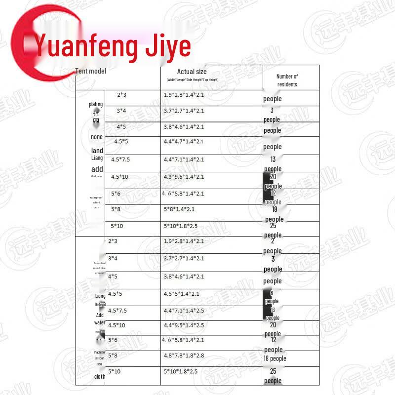 Yuanfeng Jiyie Outdoor Rainproof Tent