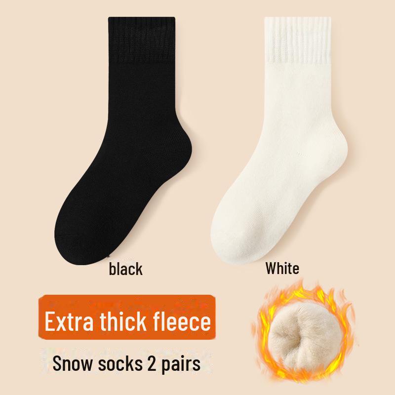 "Women's Plush Winter Socks - Velvet, Thick, Warm Mid-Tube Home & Sleep Socks"