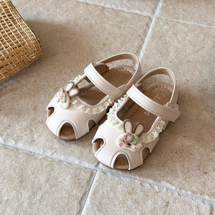 Summer Princess Sandals For Girls Korean Trend Fashion Girl s Sandal Anti-slippery Soft-soled Leather Footwear For Kids 21