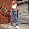 High-Waisted Wide-Leg Cargo Jeans Women Relaxed Fit Denim Pants With Functional Pockets Casual Streetwear Style