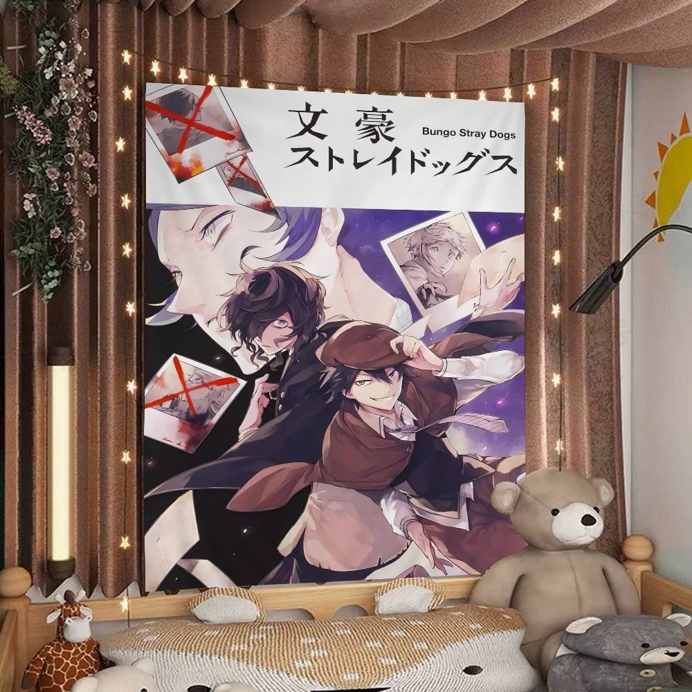 Anime Bungo Stray Dogs Cartoon Tapestry Home Decoration Hippie Bohemian Decoration Divination Home Decor