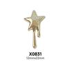 10Pcs 3D Star Alloy Rhinestone Nail Art Charms Gold/Silver Shiny Glitter Diamond Press on Nails Manicure DIY Decorations