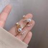 Crystal Shell Flower Imitation Pearl Drop Earrings for Women Geometric Round Personality Jewelry Christmas Girl Friend Gift