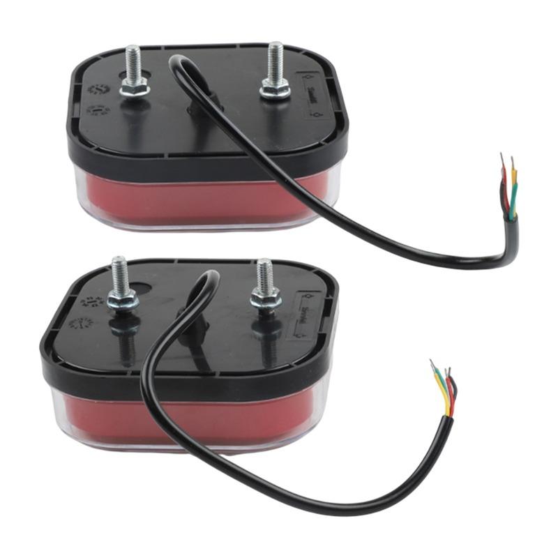 IP67 Waterproof Square LED Trailer Taillight for 12/24V Trucks and Vans Includes 28 LEDs for Brake and Signal Lights