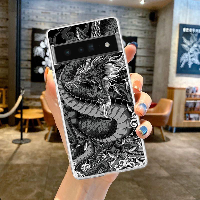 

Чехол для телефона Дракон для Google Pixel 8 7 6 5 4 4XL Ударопрочный Силиконовый 7A 6A 5A 4A 3A 3AXLPro 5G Прозрачный Корпус Сумка Pixel 6A