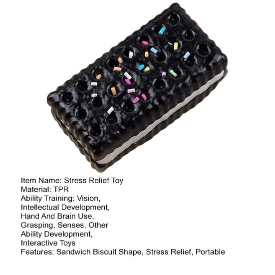 Long Biscuit Stress Relief Toy Simulation Strawberry Chocolate Sandwich Biscuit Squeeze Toy Decompression Food Sensory Toy Workers Relaxation Gift