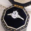 925 Silver Plated Fashion White Cubic Zirconia Rings For Women Wedding Statement Fine Jewelry Party Gift