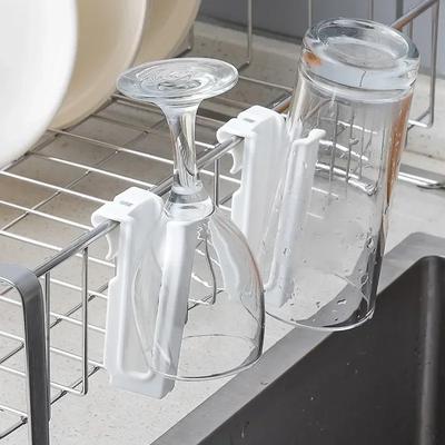 Mini Étagère Porte-Tasses Suspendue Murale avec Égouttoir pour Cuisine Salon Organisateur de Séchage de Vêtements Gain de Place