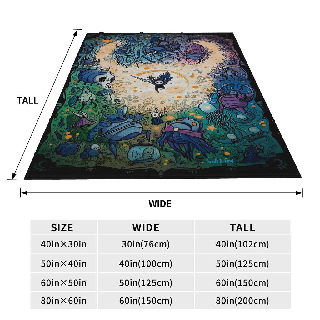 Hollow Knight Fashion Digital Printed Blanket Warm Soft Plush Throw Blanket For Students Living Room Flannel Bedspread Bed Cover