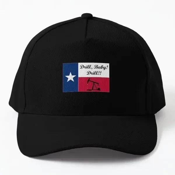 Drill Baby Drill Texas Oil  Baseball Cap Hat Sport Black Bonnet  Outdoor Hip Hop Snapback Fish Mens Boys Women Black