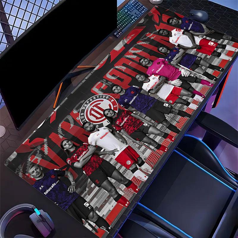 Toluca FC Mouse Pad, Large Gaming Desk Mat, Non-slip XXL Mousepad for Laptop & Tablet, Mini PC Playmat with Stitched Edges