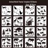 Cartoon Animal Stencil Set, 16 Styles - Kids' Hollow Painting Templates