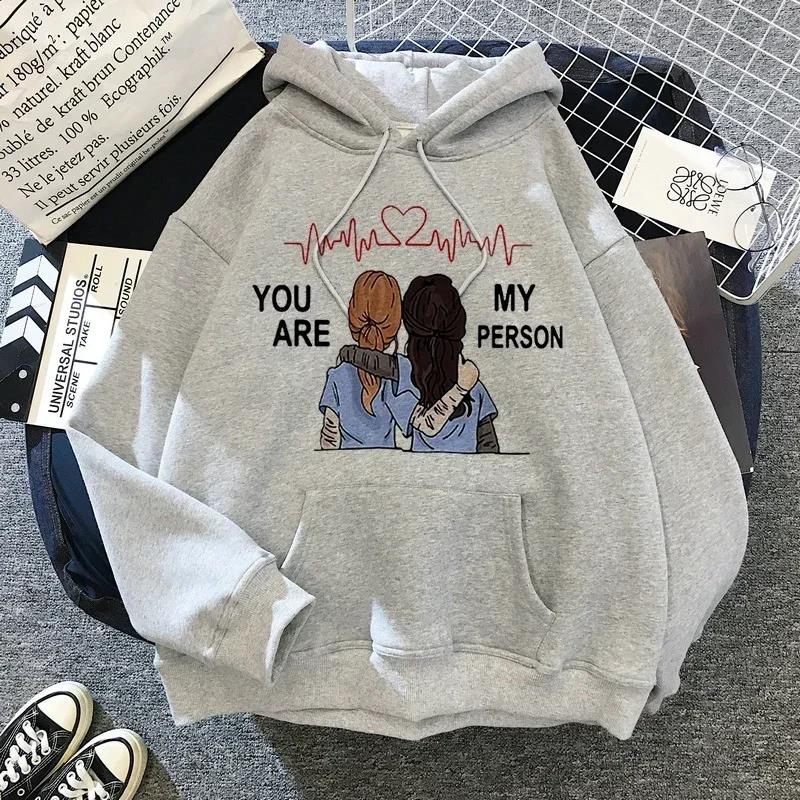 

Men And Women Gray Anatomy Hoodie You Are My Person Unisex Pullover Sweatshirt Funny Hoodie Male Winter Clothes Classic Simple L