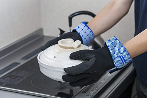 Seiei Cuisipro Hitzebeständige Ofenhandschuhe, Blau, 120428, Ca.. 27 cm (10,5 Zoll). Diese Ofenhandschuhe sind spülmaschinenfest und bieten eine hitzebeständige, n