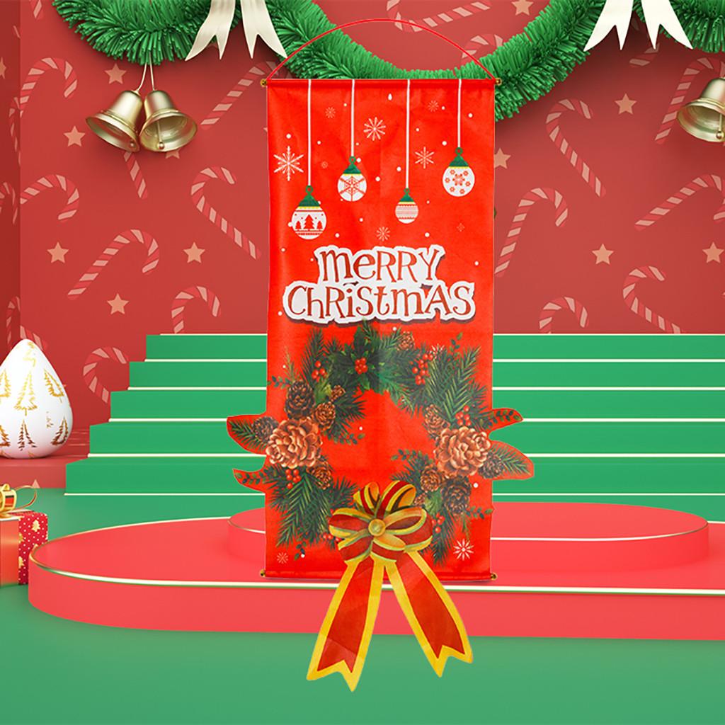 

Merry Christmas Ornament Banner Flag Door Window Hanging Decor