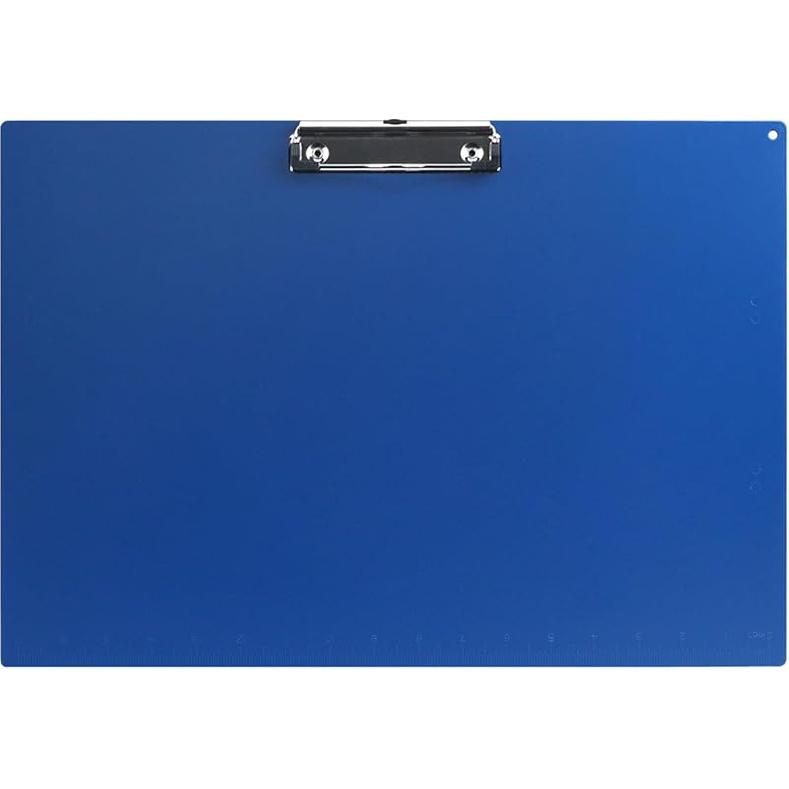 Acocony 11x17 Clipboard Landscape with Ruler Extra Large Clipboard Low Profile Clip 11 x 17 Clipping Board Plastic Blue Pack of 1 Landscape